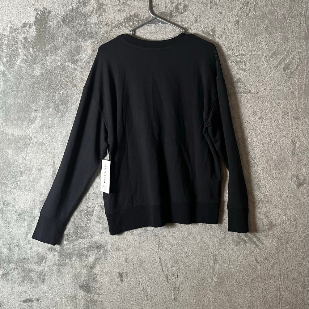 Athleta Balance Henley Sweatshirt Black Size Small Oversized Tencel Cotton New - Picture 4 of 8